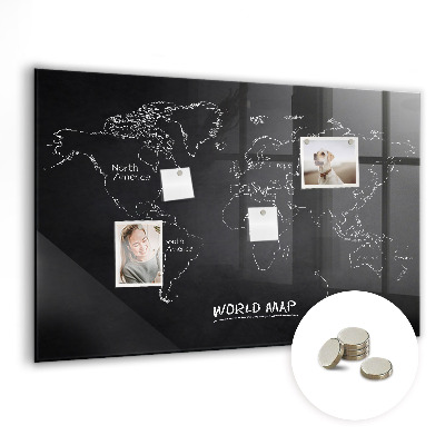 Decorative magnetic board World map countries