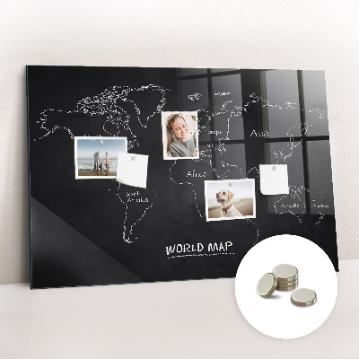 Decorative magnetic board World map countries