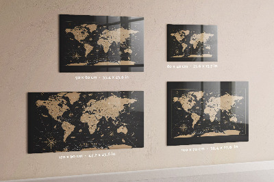 Decorative magnetic board Vintage world map