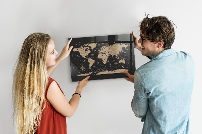 Decorative magnetic board Vintage world map