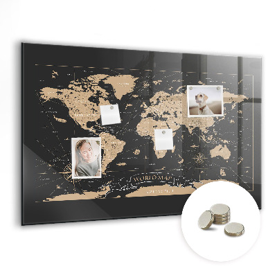 Decorative magnetic board Vintage world map