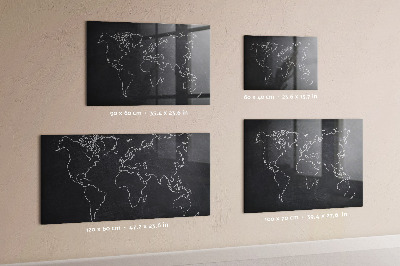 Decorative magnetic board World map outline