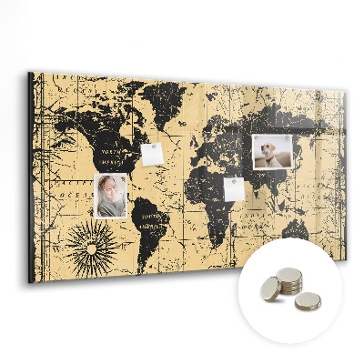 Decorative magnetic board Vintage world map