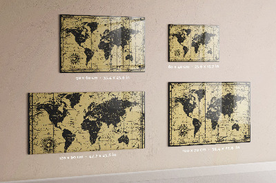 Decorative magnetic board Vintage world map