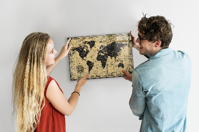 Decorative magnetic board Vintage world map