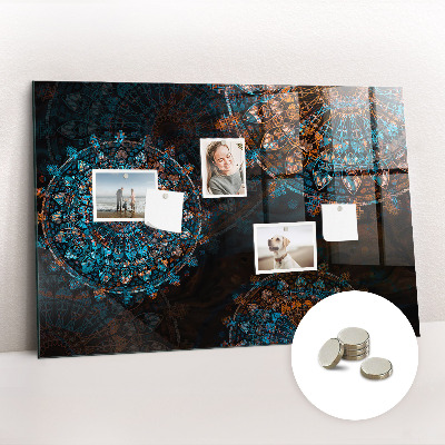 Magnetic glass board Mandala pattern