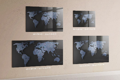 Decorative magnetic board World map 3D