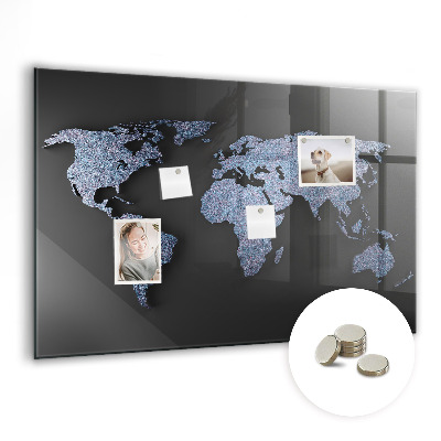 Decorative magnetic board World map 3D