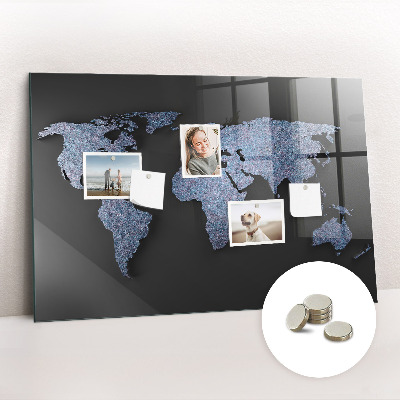 Decorative magnetic board World map 3D