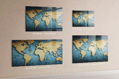 Decorative magnetic board World map 3D