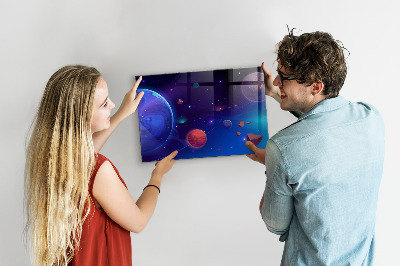 Magnetic board for kids Planets Galaxy