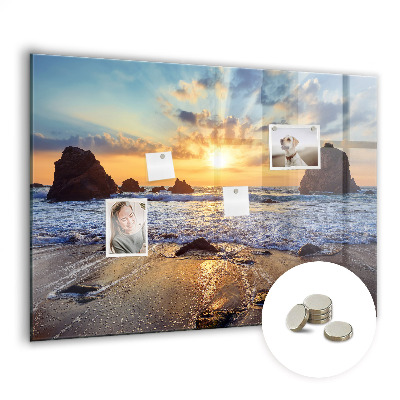 Magnetic memo board Sunset on the beach