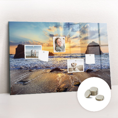 Magnetic memo board Sunset on the beach