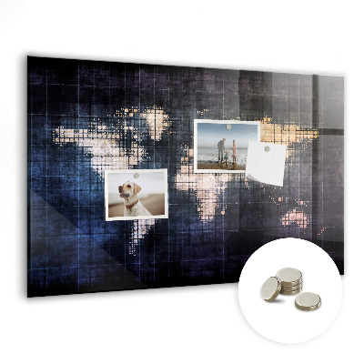 Decorative magnetic board Abstraction world map