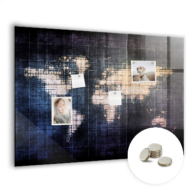 Decorative magnetic board Abstraction world map