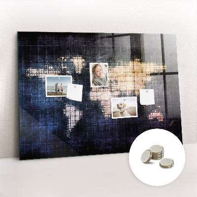 Decorative magnetic board Abstraction world map