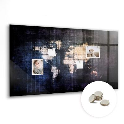 Decorative magnetic board Abstraction world map