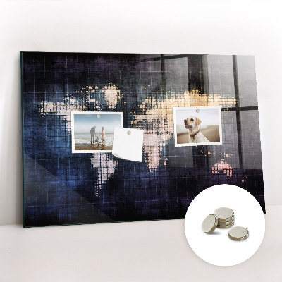 Decorative magnetic board Abstraction world map