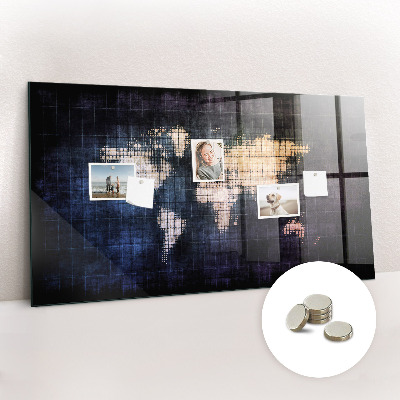 Decorative magnetic board Abstraction world map
