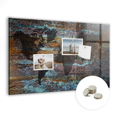 Decorative magnetic board World map rust