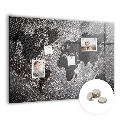 Decorative magnetic board World map concrete