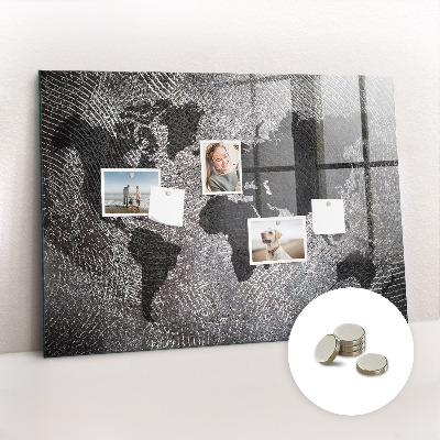 Decorative magnetic board World map concrete