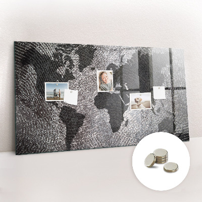 Decorative magnetic board World map concrete