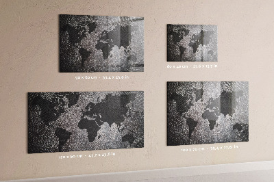 Decorative magnetic board World map concrete