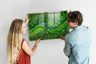 Magnetic photo board River in the forest