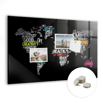 Decorative magnetic board Positive map of the world