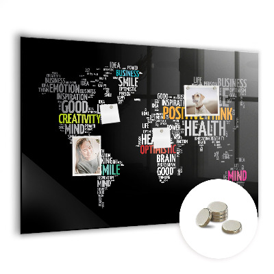 Decorative magnetic board Positive map of the world