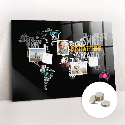 Decorative magnetic board Positive map of the world