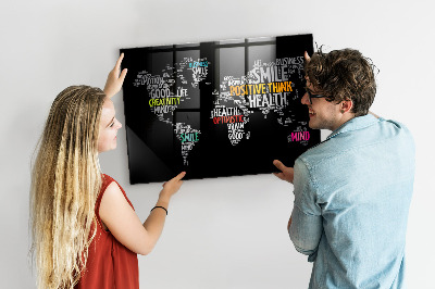 Decorative magnetic board Positive map of the world