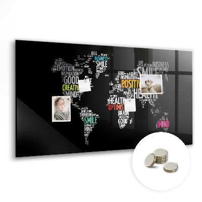 Decorative magnetic board Positive map of the world