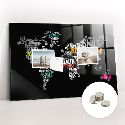 Decorative magnetic board Positive map of the world