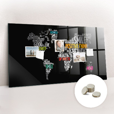 Decorative magnetic board Positive map of the world