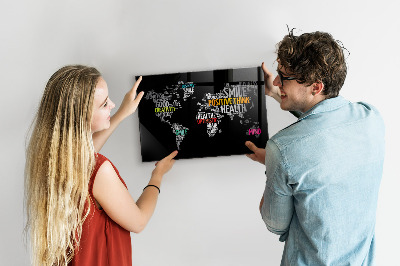 Decorative magnetic board Positive map of the world