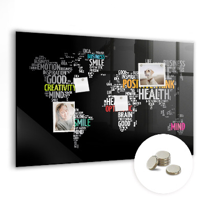 Decorative magnetic board Positive map of the world