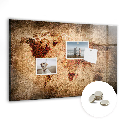 Decorative magnetic board Old map of the world