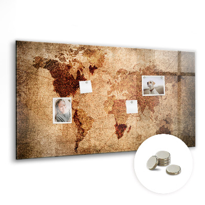 Decorative magnetic board Old map of the world