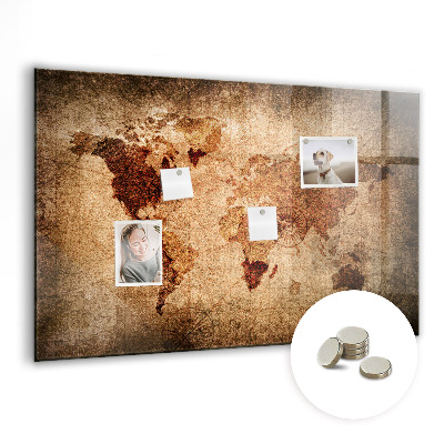 Decorative magnetic board Old map of the world