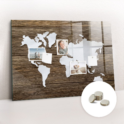 Decorative magnetic board World map on the boards