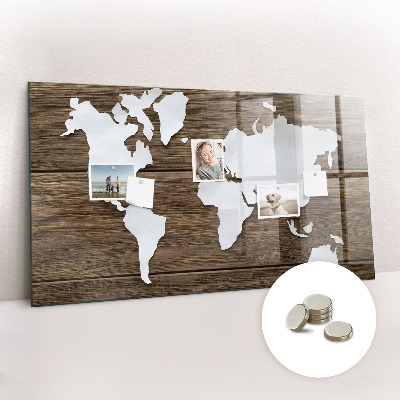 Decorative magnetic board World map on the boards