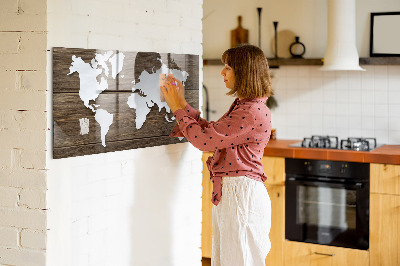 Decorative magnetic board World map on the boards