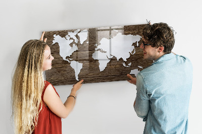 Decorative magnetic board World map on the boards