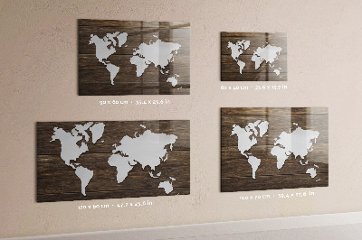 Decorative magnetic board World map on the boards