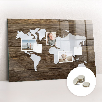 Decorative magnetic board World map on the boards