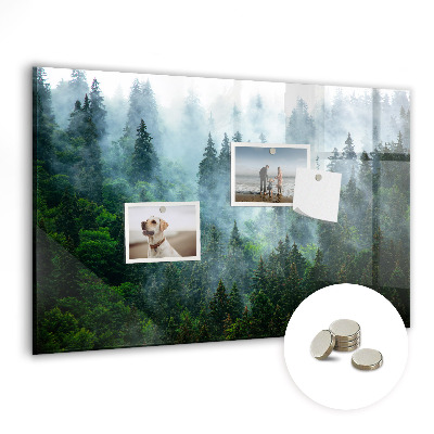 Magnetic glass board Foggy forest