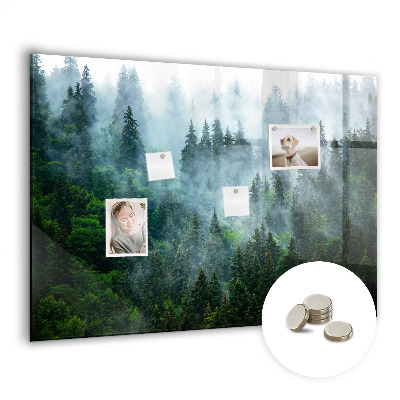 Magnetic glass board Foggy forest