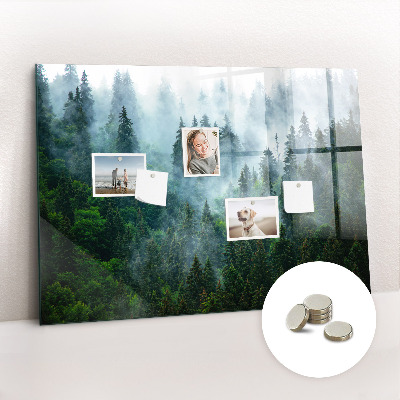 Magnetic glass board Foggy forest